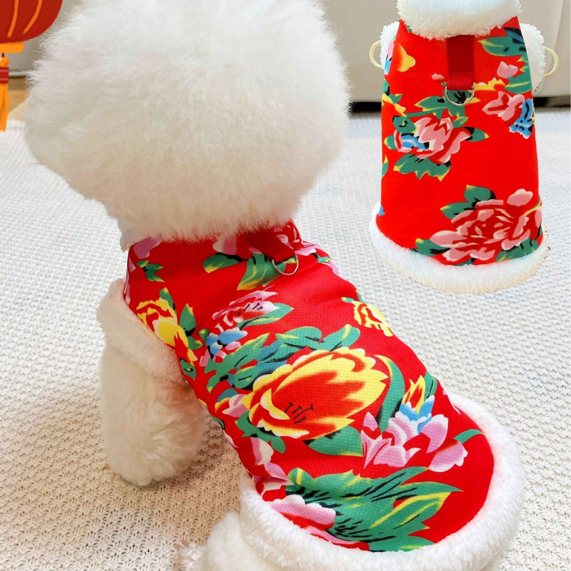 Floral Winter Pet Coat | Cozy Northeast Style Dog Jacket