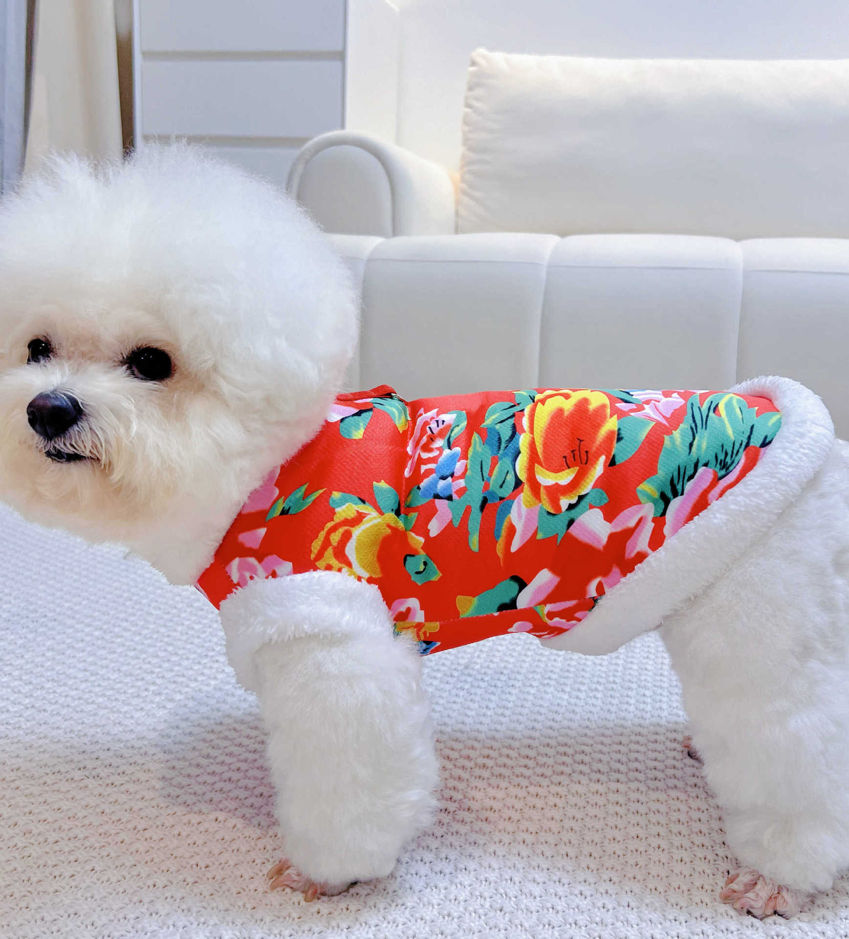 Floral Winter Pet Coat | Cozy Northeast Style Dog Jacket